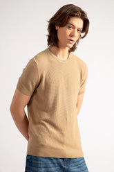 Crew Neck Textured T-Shirt